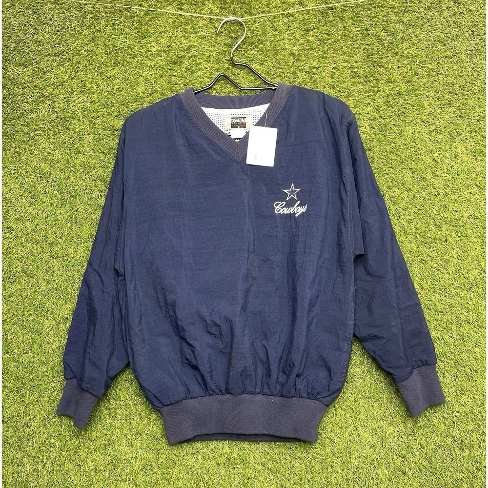 Vintage Dallas Cowboys Jacket Mens Size Blue Windbreaker Pullover 90s Sports